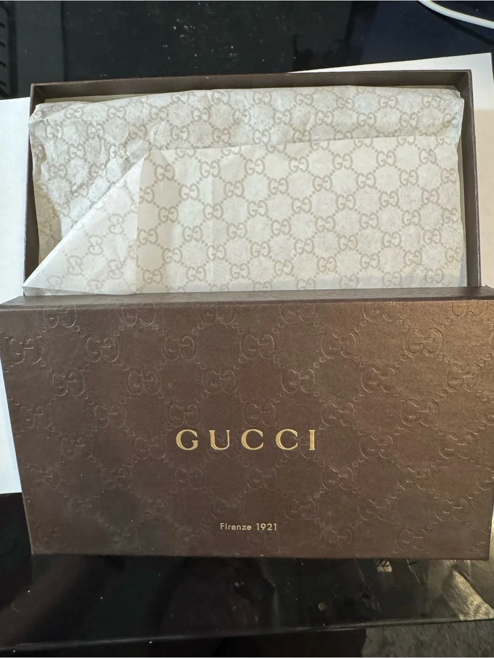 Gucci Maroon Wallet with Pink Heart Print